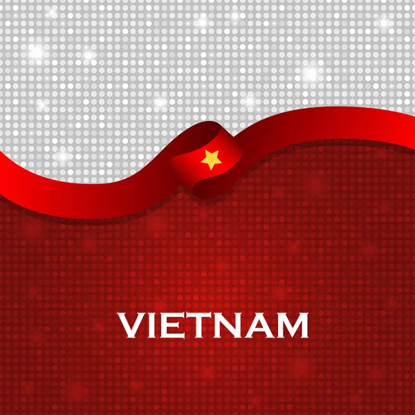 Vietnam Flaggenband glänzend Partikelstil — Stockfoto