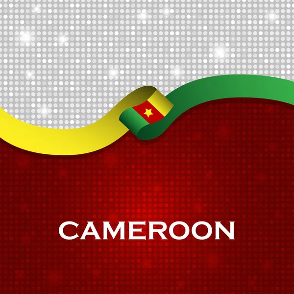 Cameroon flag ribbon shiny particle style — Stock Photo, Image