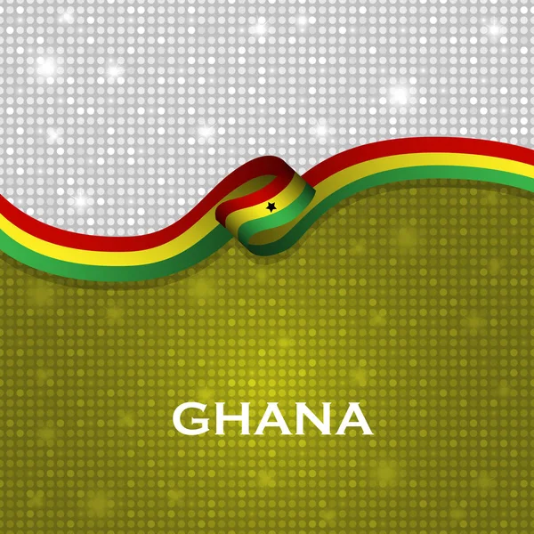 Ghana flag ribbon shiny particle style — Stock Photo, Image