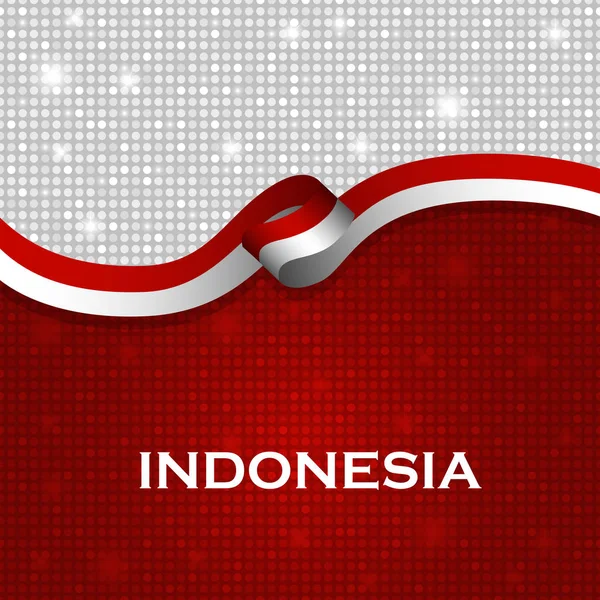 Indonesië Vlag Lint Glanzende Deeltje Stijl — Stockfoto