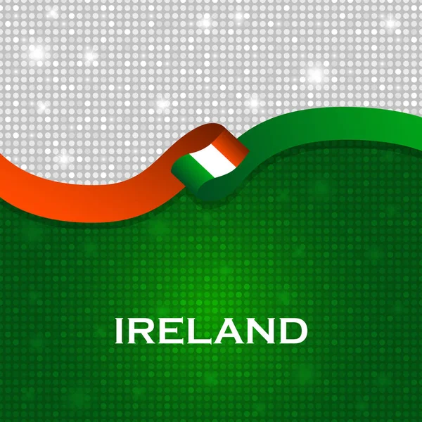 アイルランド国旗リボン光沢粒子スタイル — ストック写真