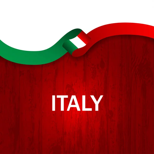 Itália Estilo Esporte Bandeira Fita Estilo Madeira — Fotografia de Stock