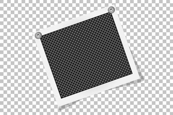 Kwadratowa rama szablon na pin metalu z cieniami na przezroczystym tle. Ilustracja wektorowa — Wektor stockowy