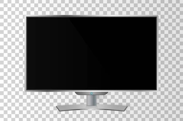 Monitor de TV moderno realista isolado. Ilustração vetorial — Vetor de Stock