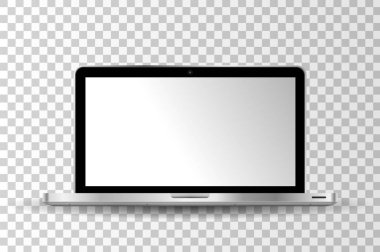 Gerçekçi modern dizüstü izole. Vektör çizim