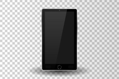 Gümüş modern cep telefonu izole. Vektör çizim