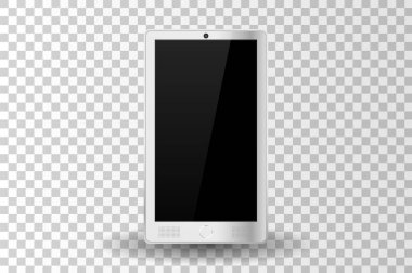 Beyaz modern cep telefonu izole. Vektör çizim