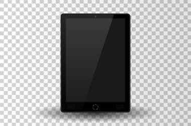 Siyah modern tablet Pc izole. Vektör çizim