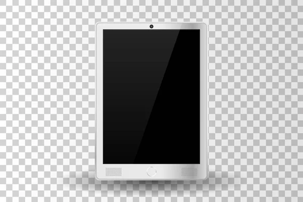 Komputer tablet modern putih terisolasi. Ilustrasi vektor - Stok Vektor