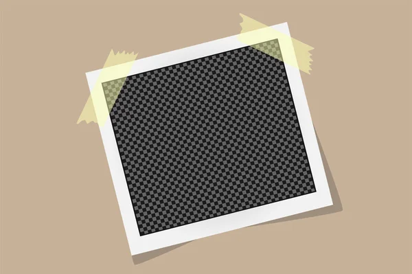 正方形のフレームの影でベージュ色の背景に分離された粘着テープのテンプレートです。ベクトル図 — ストックベクタ