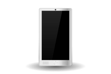 Beyaz modern cep telefonu izole. Vektör çizim
