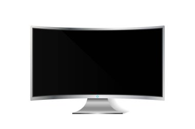 Gerçekçi eğri Tv İzleyicisi izole. Vektör çizim