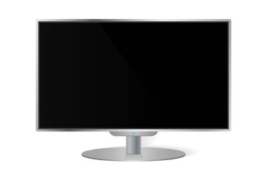 Gerçekçi modern Tv İzleyicisi izole. Vektör çizim
