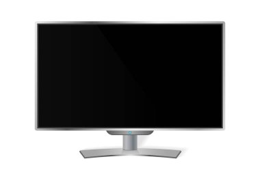 Gerçekçi modern Tv İzleyicisi izole. Vektör çizim