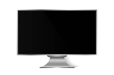 Gerçekçi modern Tv İzleyicisi izole. Vektör çizim