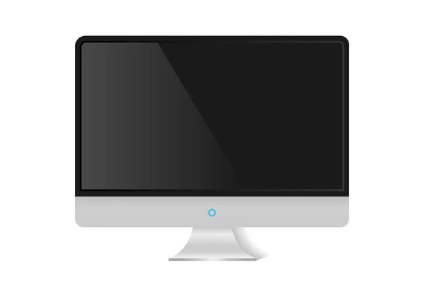 Monitor de televisión moderno negro realista aislado. Ilustración vectorial — Vector de stock