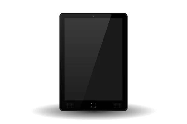 Preto tablet moderno PC isolado. Ilustração vetorial —  Vetores de Stock