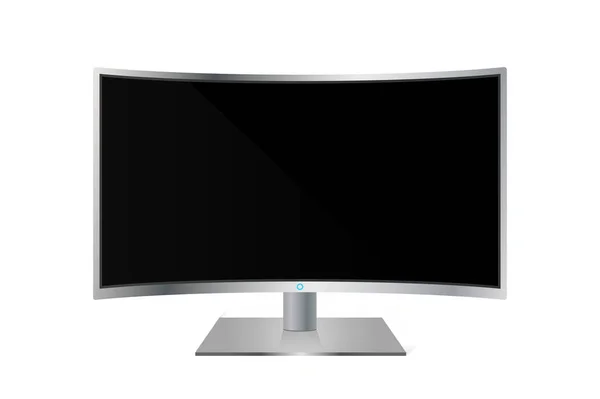 Monitor de TV curvo realista aislado. Ilustración vectorial — Vector de stock