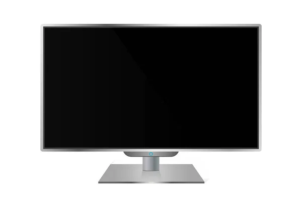 Monitor de televisión moderno realista aislado. Ilustración vectorial — Vector de stock