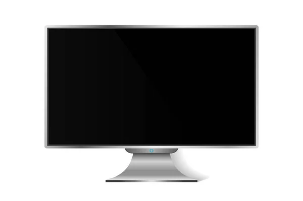 Monitor de TV moderno realista isolado. Ilustração vetorial — Vetor de Stock