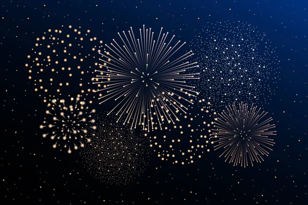 Феєрверк на фоні нічного неба. Концепція Дня Незалежності. Вітання фон — стокове фото