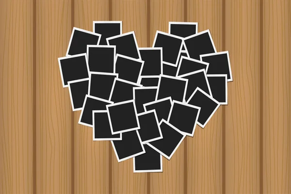 Szív koncepció készült fénykép test barna fa textúra. Emlékek, kártya, szerelem sablon design — Stock Fotó