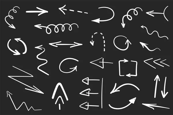 Set of hand drawn arrows on grey board — Stock Photo, Image