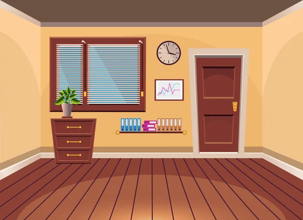 Desenhos animados apartamento vetor interior sala de escritório em estilo bege — Fotografia de Stock