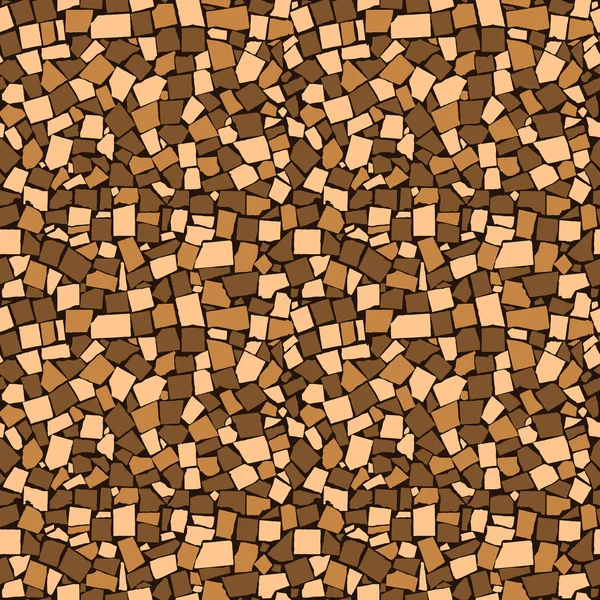 Seamless texture of brown asymmetric decorative tiles wall