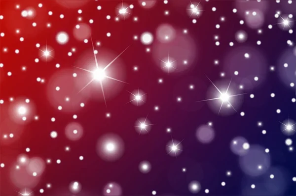 Effet particules abstraites pour carte de voeux de luxe ou de Noël. Texture pétillante. Neige et étoiles sur fond rouge et violet. Illustration vectorielle — Image vectorielle