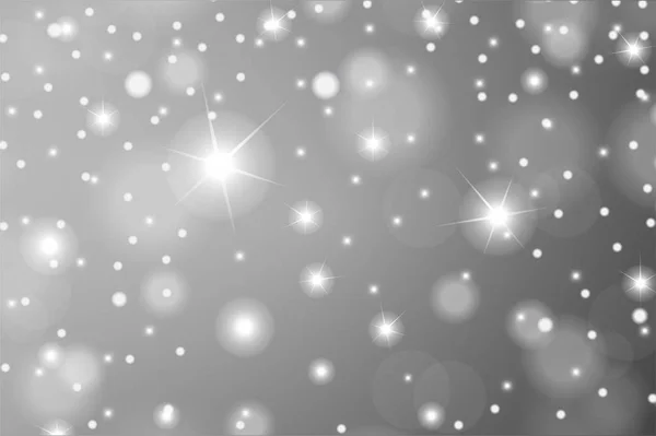 Efeito de partículas abstratas para cartão de felicitações de luxo ou Natal. Textura espumante. Neve e estrelas sobre fundo branco. Ilustração vetorial —  Vetores de Stock