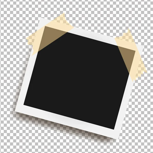 Realistischer quadratischer Rahmen auf gelbem Klebeband isoliert auf transparentem Hintergrund. Vektorillustration — Stockvektor