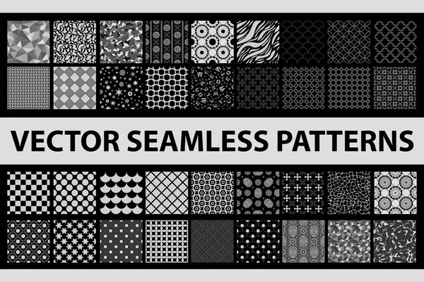 Vektor vzor bezešvé pack v retro stylu: vintage, technologie, abstraktní a geometrické. 36 a černé prvky. Vektorové ilustrace — Stockový vektor