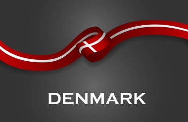 Danimarka lüks stil bayrak klasik tarzı şeridi. Vektör çizim