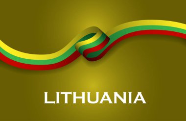 Litvanya lüks stil bayrak klasik tarzı şeridi. Vektör çizim