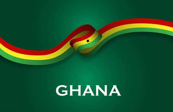 Ghana lyx stil flagga ribbon klassisk stil. Vektorillustration — Stock vektor