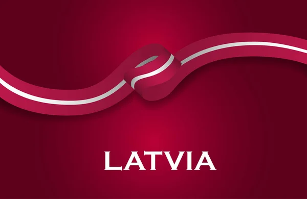 Gaya bendera mewah Latvia pita gaya klasik. Ilustrasi Vektor - Stok Vektor