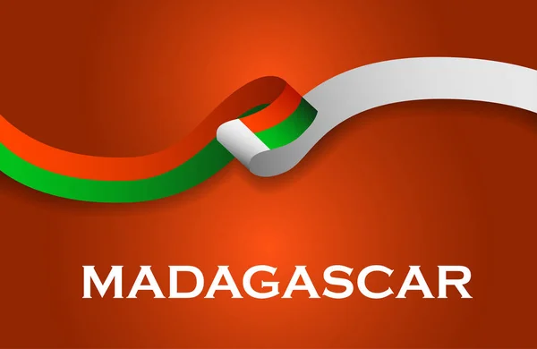 Gaya klasik pita bendera mewah Madagaskar. Ilustrasi Vektor - Stok Vektor