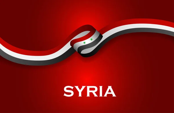 Syrië luxe stijl vlag lint klassieke stijl. Vectorillustratie — Stockvector