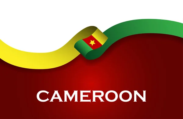 Camarões república estilo esporte bandeira fita estilo clássico. Ilustração vetorial — Vetor de Stock