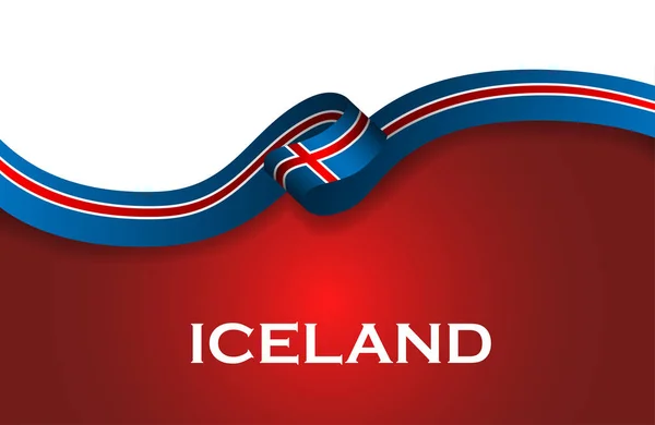 Islandia deporte estilo bandera cinta estilo clásico. Ilustración vectorial — Archivo Imágenes Vectoriales