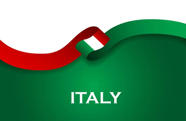 Italië sport stijl vlag lint klassieke stijl. Vectorillustratie — Stockvector