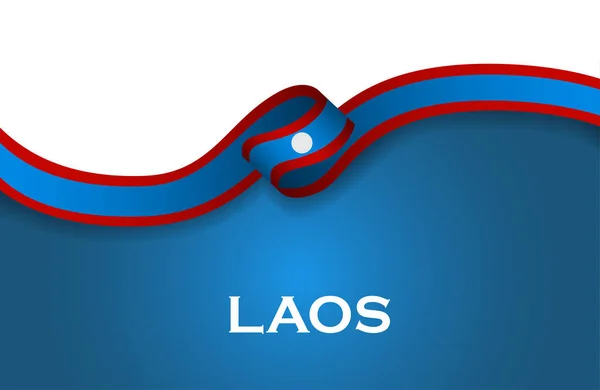 Laos sport stijl vlag lint klassieke stijl. Vectorillustratie — Stockvector