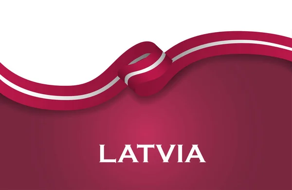 Latvia sport style flag ribbon classic style. Vector Illustration — Stock Vector