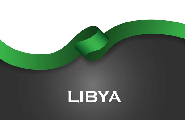 リビアのスポーツ スタイル フラグのリボン クラシック スタイル。ベクトル図 — ストックベクタ