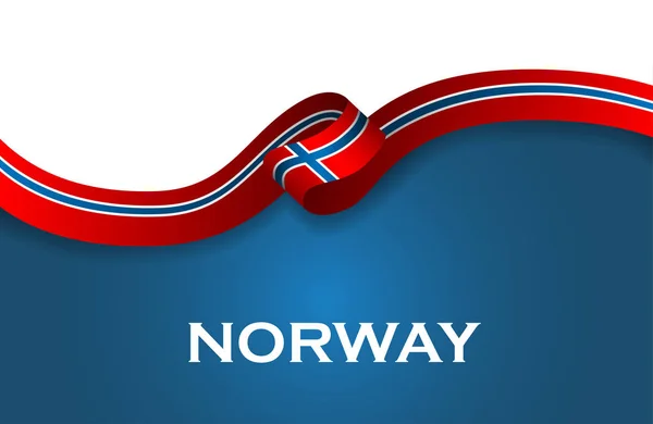 Estilo clásico de la cinta de bandera de estilo deportivo de Noruega. Ilustración vectorial — Vector de stock