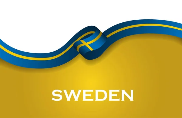 Sverige sport stil flagga ribbon klassisk stil. Vektorillustration — Stock vektor