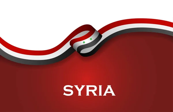 Syrië sport stijl vlag lint klassieke stijl. Vectorillustratie — Stockvector