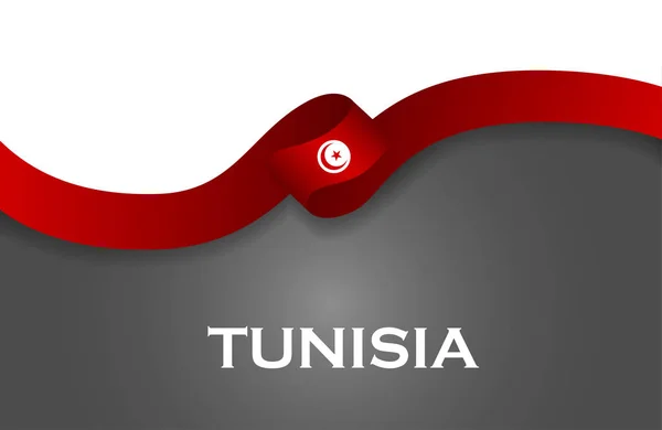 Tunísia estilo esporte bandeira fita estilo clássico. Ilustração vetorial —  Vetores de Stock