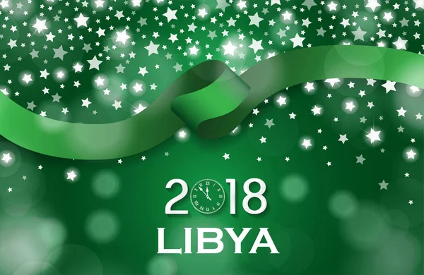 オーストリア新年 2018 グリーティング カード高級スタイル国旗リボン概念です。ベクトル図 — ストックベクタ